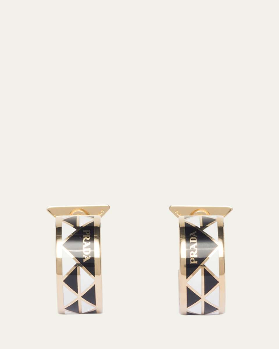 Triangle Symbole Enamel Hoop Earrings